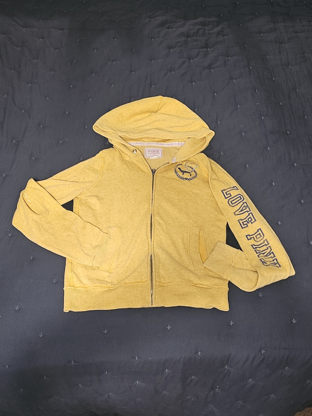 Victoria's Secret PINK Mustard Yellow Girls' Zip Hoodie